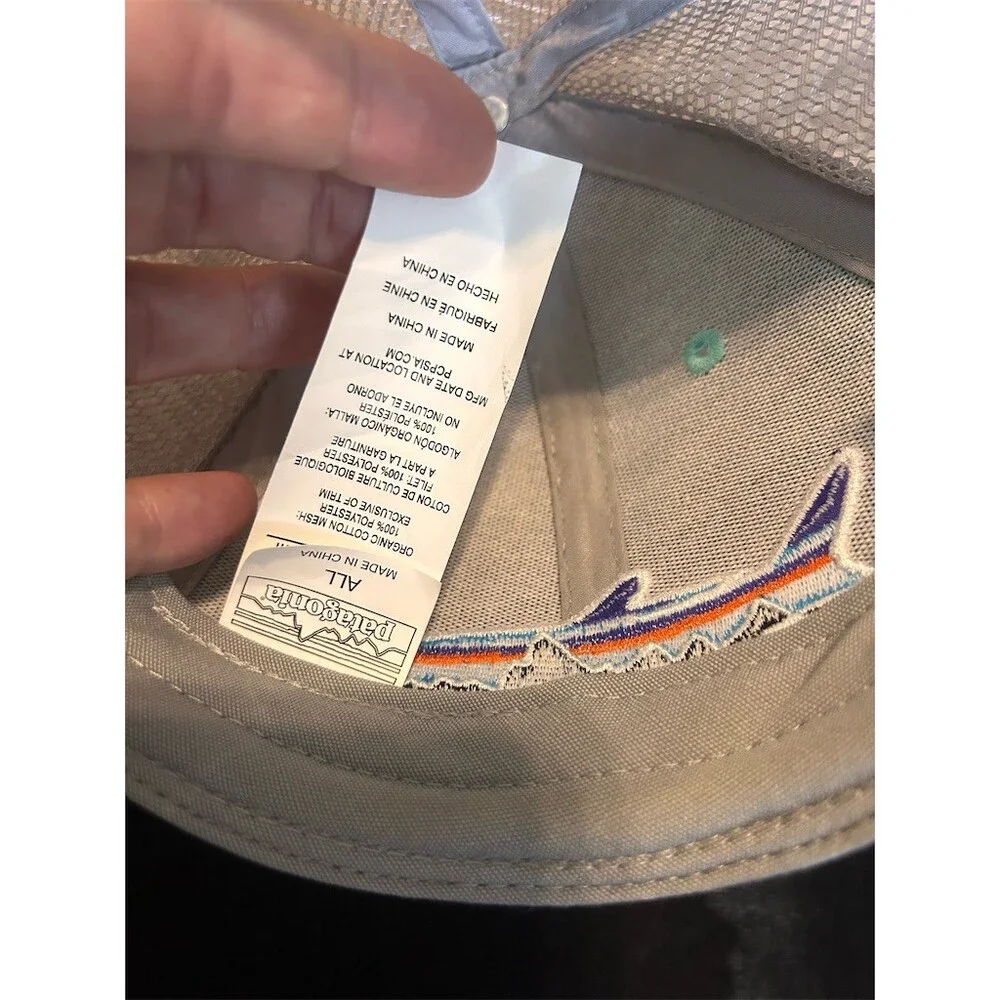 Patagonia Fitz Roy Trout Trucker Hat Mens One Size Mint Green Gray